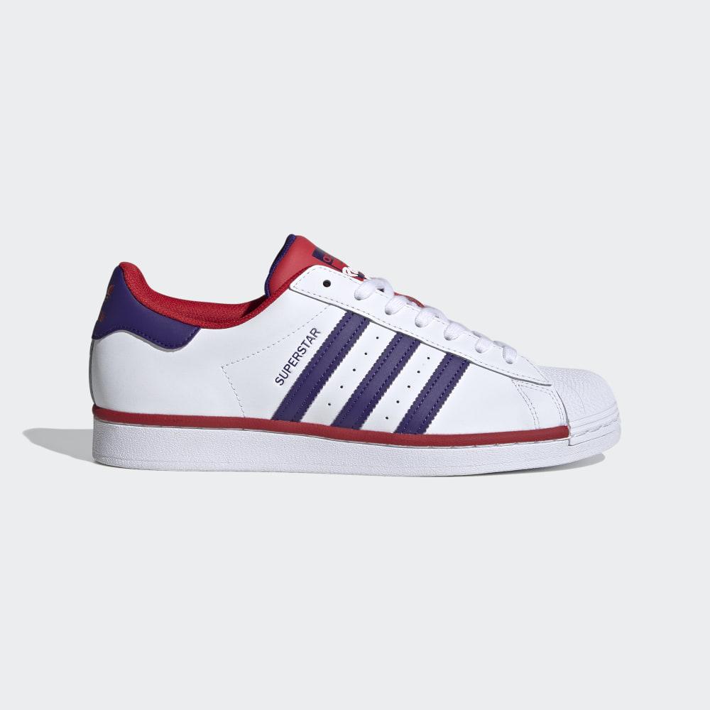 Adidas Men's Superstar Shell Toe Originals Shoes White/Purple/Deep Red Ireland FV4189